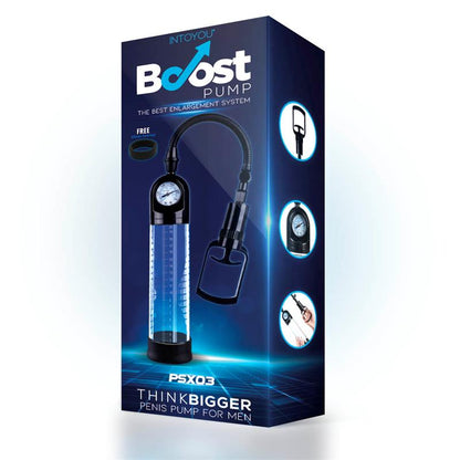 BOOST PUMPS - MANUAL PENIS PUMP WITH VALVE PSX03 CRYSTAL