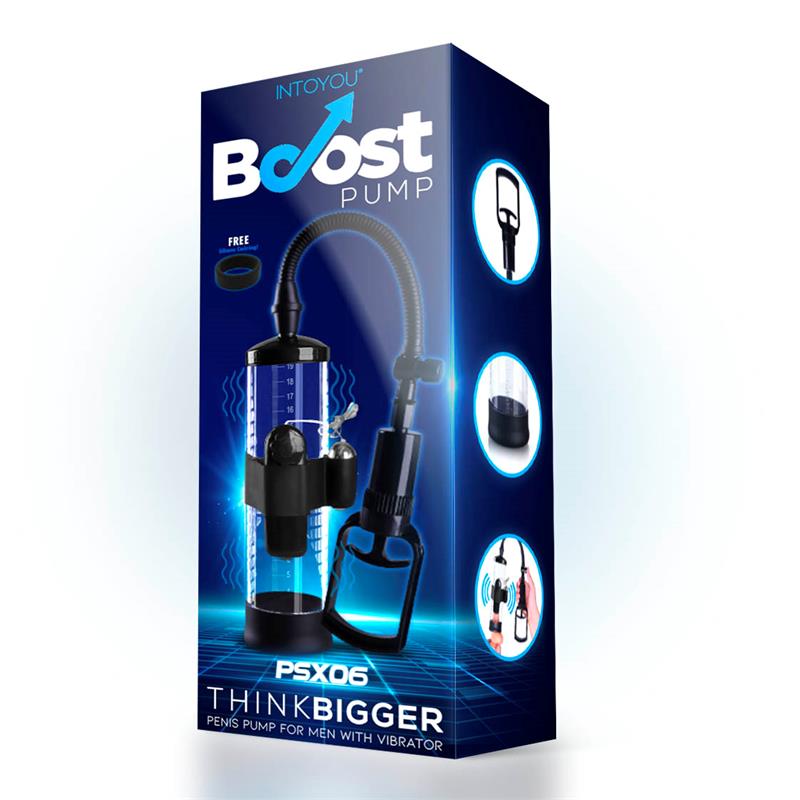 BOOST PUMPS - MANUAL PENIS PUMP WITH VIBRATION ATTACHMENT PSX06