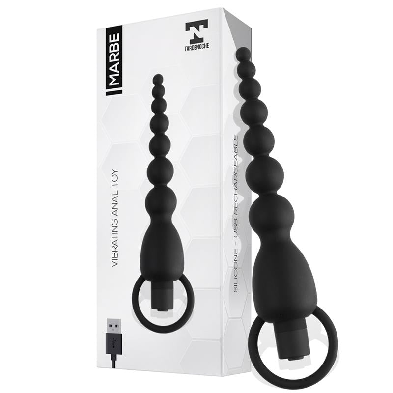 TARDENOCHE - CHAÎNE ANALE MARBE EN SILICONE À VIBRATION USB