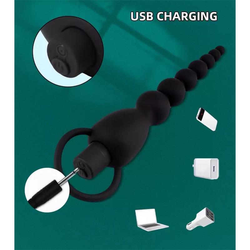 TARDENOCHE - MARBE ANAL CHAIN WITH VIBRATION USB SILICONE