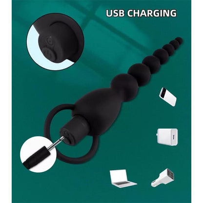 TARDENOCHE - MARBE ANAL CHAIN WITH VIBRATION USB SILICONE