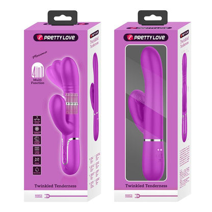 PRETTYLOVE - MARIANA VIBRATOR 4 IN 1 SILICONE FUCHSIA