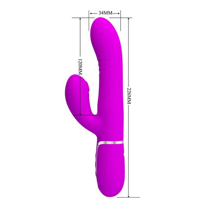 PRETTYLOVE - MARIANA VIBRATOR 4 IN 1 SILICONE FUCHSIA
