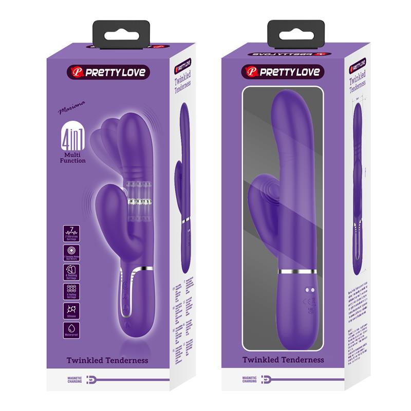 PRETTYLOVE - MARIANA VIBRATOR 4 IN 1 SILICONE PURPLE