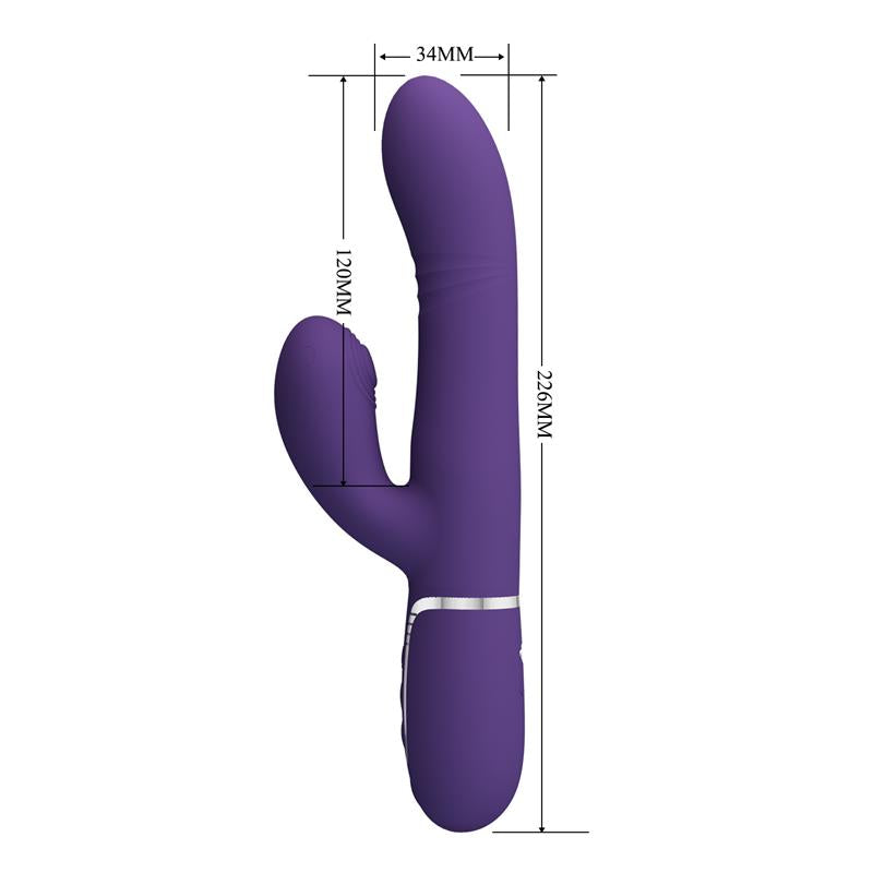 PRETTYLOVE - MARIANA VIBRATOR 4 IN 1 SILICONE PURPLE