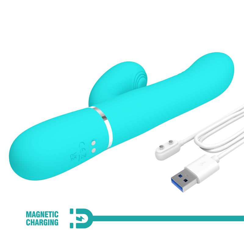 PRETTYLOVE - MARIANA VIBRATOR 4 IN 1 SILICONE TURQUOISE