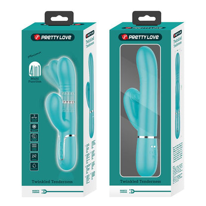 PRETTYLOVE - MARIANA VIBRATOR 4 IN 1 SILICONE TURQUOISE