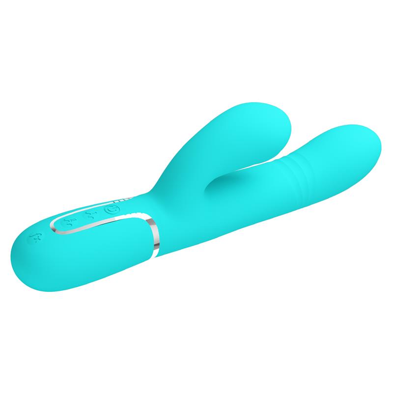 PRETTYLOVE - MARIANA VIBRATOR 4 IN 1 SILICONE TURQUOISE