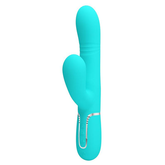 PRETTYLOVE - MARIANA VIBRATOR 4 IN 1 SILICONE TURQUOISE