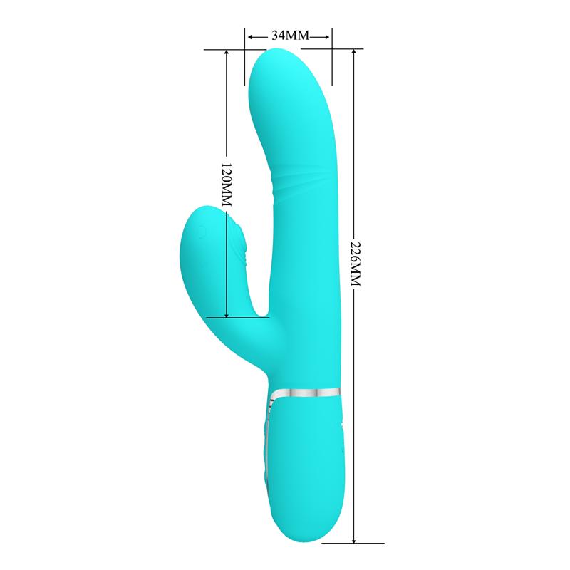 PRETTYLOVE - MARIANA VIBRATOR 4 IN 1 SILICONE TURQUOISE