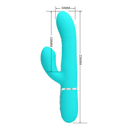 PRETTYLOVE - MARIANA VIBRATOR 4 IN 1 SILICONE TURQUOISE