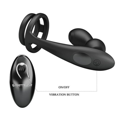 PRETTYLOVE - MARSHALL ANAL PLUG WITH VIBRATION AND COCK AND BALL RING