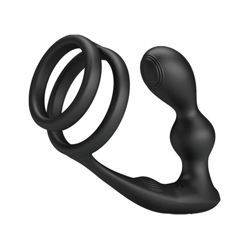 PRETTYLOVE - MARSHALL ANAL PLUG WITH VIBRATION AND COCK AND BALL RING