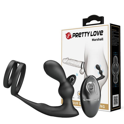 PRETTYLOVE - MARSHALL ANAL PLUG WITH VIBRATION AND COCK AND BALL RING