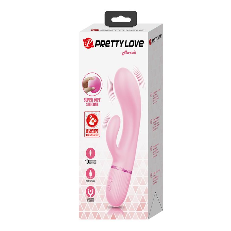 PRETTYLOVE - MARSKI VIBRATOR WITH RABBIT G SPOT PINK