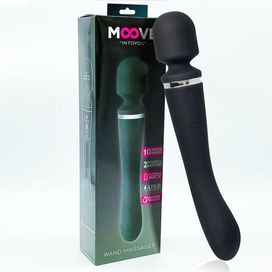 MOOVE - MASSAGE WAND WITH 2 MOTORS SILICONE BLACK