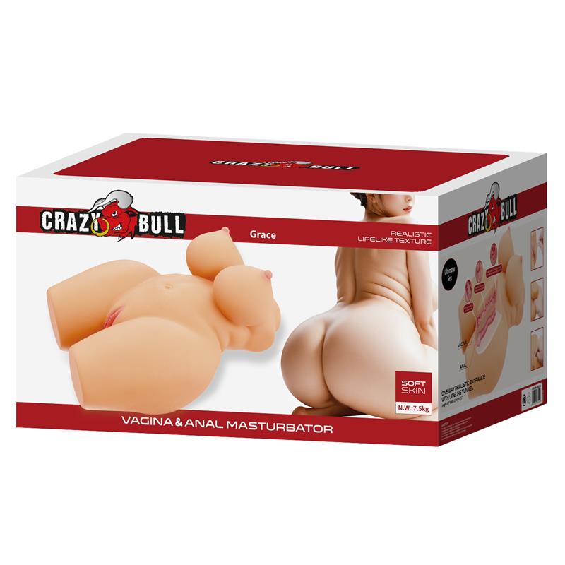 CRAZY BULL - GRACE REALISTIC FEMALE TORSO VAGINA AND ANAL 7.5 KG