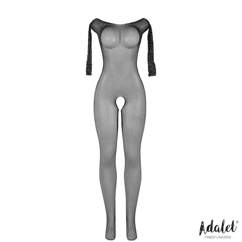 ADALET LINGERIE - MATY BODYSTOCKING OPEN CROTCH WITH RHINESTONES