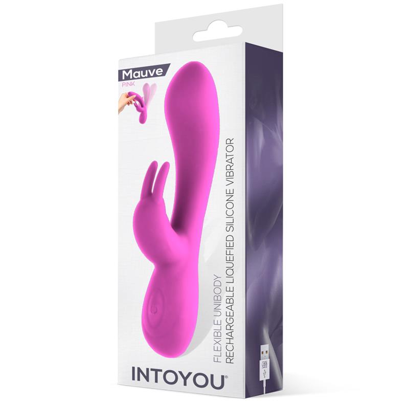 INTOYOU - VIBRADOR DE SILICONA LÍQUIDA UNIBODY MALVA USB ROSA