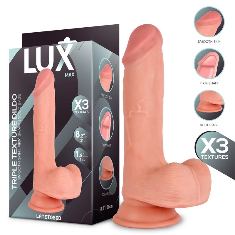 LUX - MAX TRIPLE DENSITY DILDO WITH BALLS 8.2