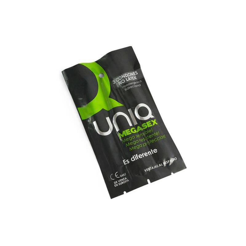 UNIQ - MEGASEX EXRA THIN CONDOMS NO LATEX 3 PCS
