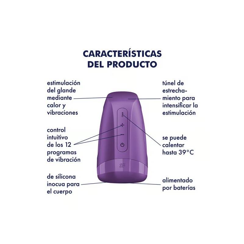 SATISFYER - SERIE MEN HEAT VIBRATION A BATERÍA DARK BERRY