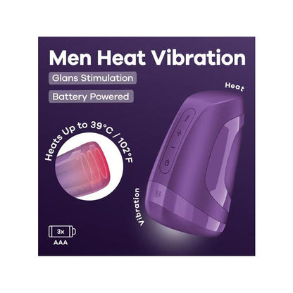 SATISFYER - SERIE MEN HEAT VIBRATION A BATERÍA DARK BERRY