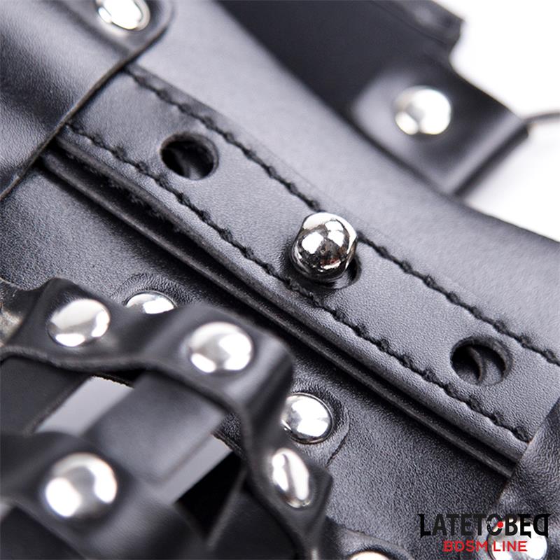 LATETOBED BDSM LINE - MENS CHASTITY PANTS WITH CAGE ADJUSTABLE