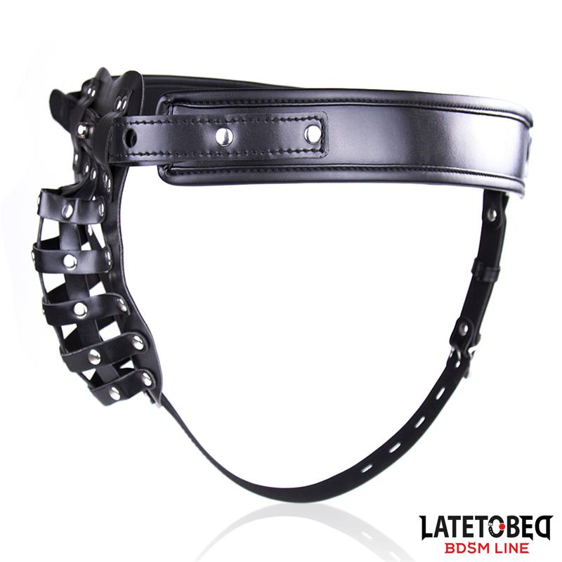LATETOBED BDSM LINE - MENS CHASTITY PANTS WITH CAGE ADJUSTABLE