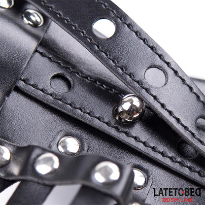 LATETOBED BDSM LINE - MENS CHASTITY PANTS WITH CAGE ADJUSTABLE