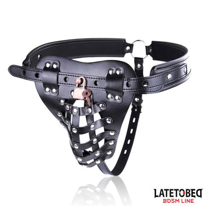 LATETOBED BDSM LINE - MENS CHASTITY PANTS WITH CAGE ADJUSTABLE