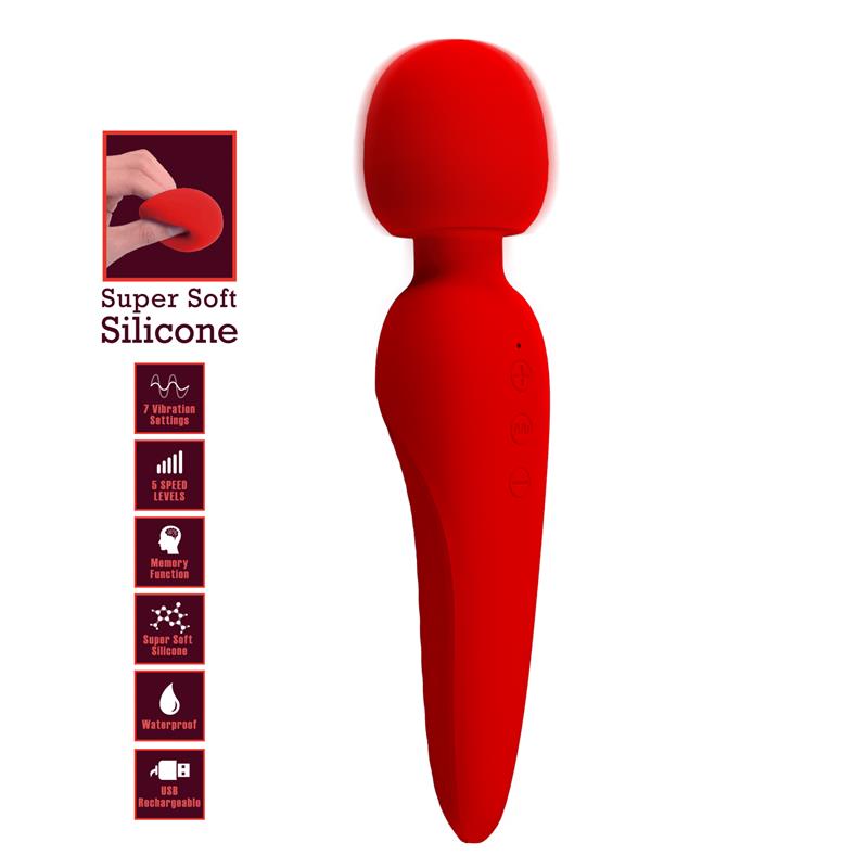 PRETTYLOVE - MEREDITH MASSAGER WAND RED