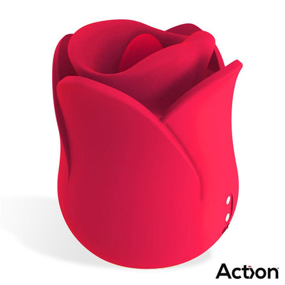 ACTION - MERYL VIBE STIMULATOR ROSE SHAPED WITH TONGUE 2 MOTORS
