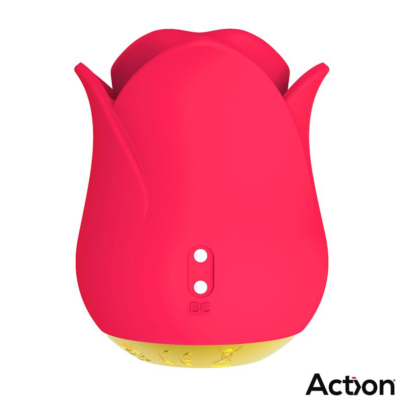 ACTION - MERYL VIBE STIMULATOR ROSE SHAPED WITH TONGUE 2 MOTORS