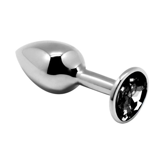 ALIVE - METAL ANAL PLUG WITH BLACK JEWEL SIZE L