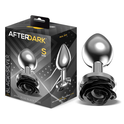 AFTERDARK - TAPÓN ANAL DE METAL CON BASE DE ROSA NEGRA TALLA S
