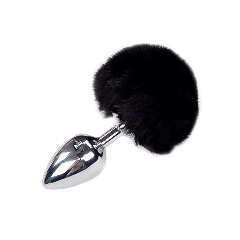 ALIVE - METAL ANAL PLUG WITH POMPON L
