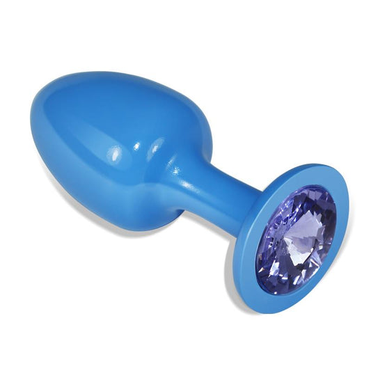 LOVETOY - METAL BUTT PLUG BLUE ROSEBUD WITH BLUE JEWEL