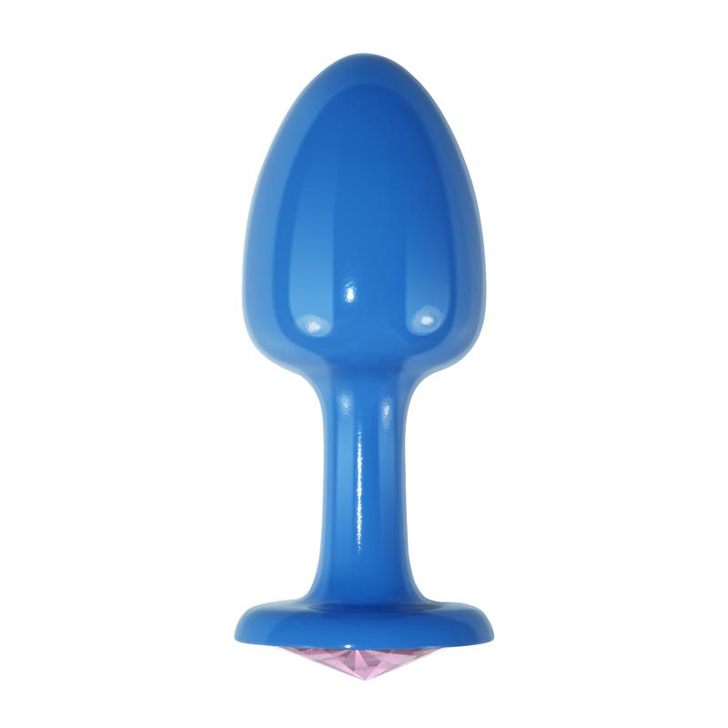 LOVETOY - METAL BUTT PLUG BLUR ROSEBUD WITH PINK JEWEL