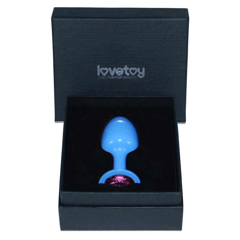 LOVETOY - METAL BUTT PLUG BLUR ROSEBUD WITH PINK JEWEL