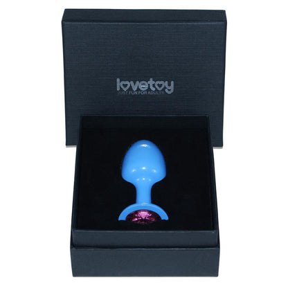 LOVETOY - METAL BUTT PLUG BLUR ROSEBUD WITH PINK JEWEL