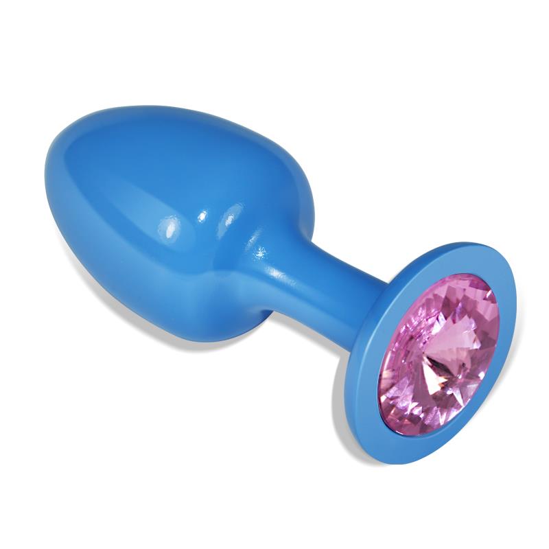 LOVETOY - TAPÓN ANAL DE METAL BLUR ROSEBUD CON GEMA ROSA