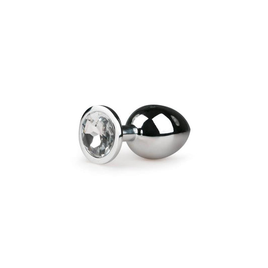 EASYTOYS - METAL BUTT PLUG NO. 2 - SILVER/CLEAR