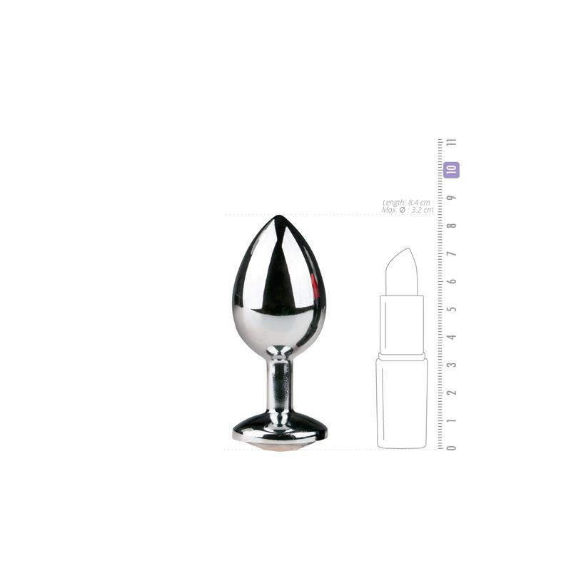 EASYTOYS - METAL BUTT PLUG NO. 2 - SILVER/CLEAR