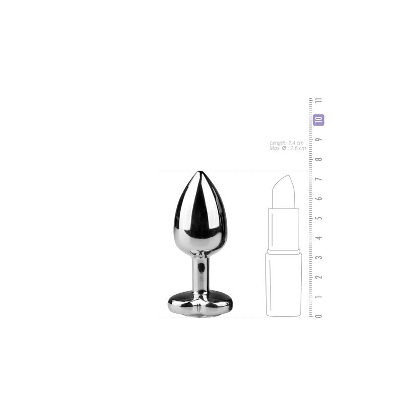 EASYTOYS - METAL BUTT PLUG NO. 2 - SILVER/CLEAR
