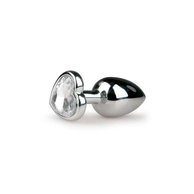 EASYTOYS - METAL BUTT PLUG NO. 2 - SILVER/CLEAR