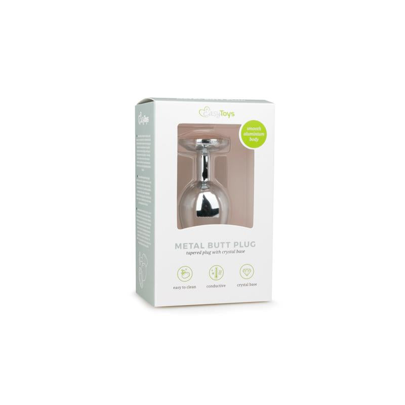 EASYTOYS - METAL BUTT PLUG NO. 2 - SILVER/CLEAR