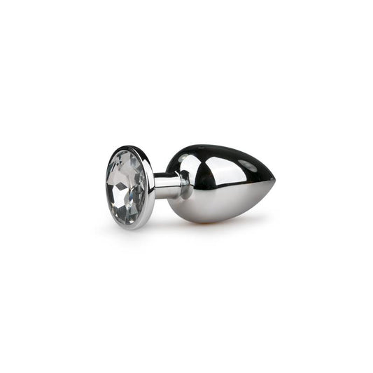 EASYTOYS - METAL BUTT PLUG NO. 6 - SILVER/CLEAR
