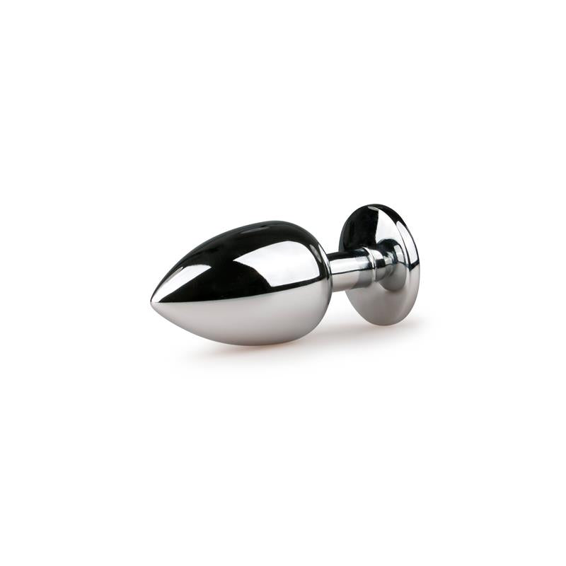 EASYTOYS - METAL BUTT PLUG NO. 6 - SILVER/CLEAR
