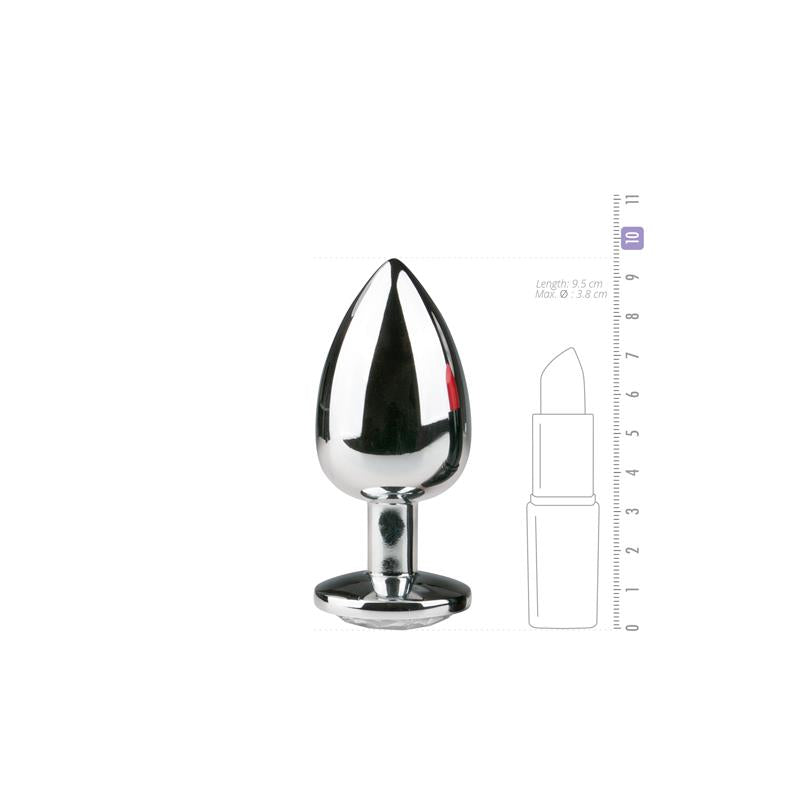 EASYTOYS - METAL BUTT PLUG NO. 6 - SILVER/CLEAR